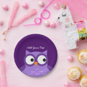 Aangepaste tekst A01C voor Paarse sleepnetten Papieren Bordje (Feest)