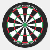 Aangepaste tekst Aangepast Klassieke dartboard Ronde Sticker (Voorkant)