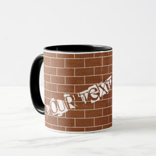Aangepaste tekst Aangepast Mug Brick Brown Mok