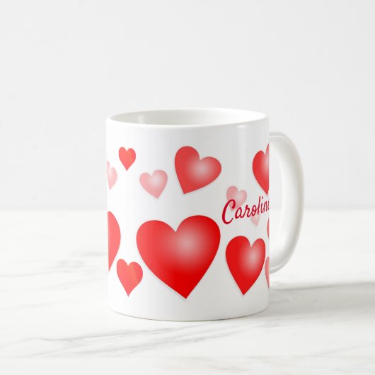 Aangepaste tekst aangepast rood koffiemok (Voorkant rechts)