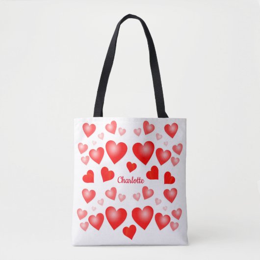 Aangepaste tekst aangepast rood tote bag (Voorkant)