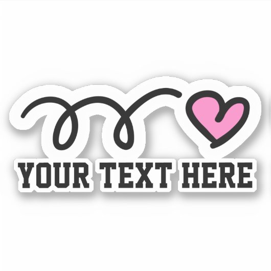 Aangepaste tekst aangepast schattig roze vinyl sticker (Voorkant)