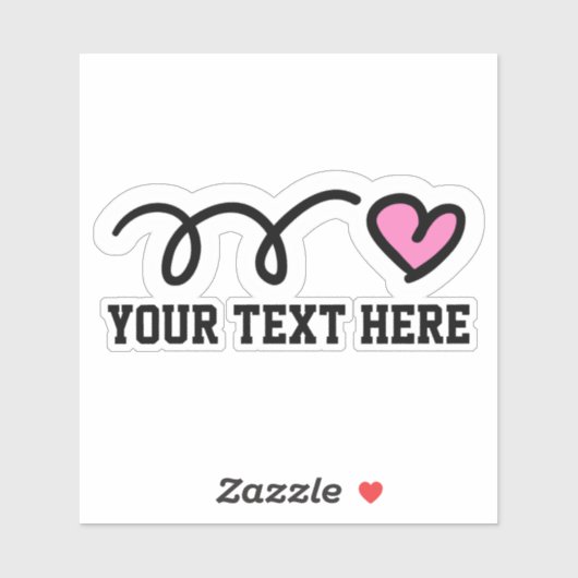 Aangepaste tekst aangepast schattig roze vinyl sticker (Vel)