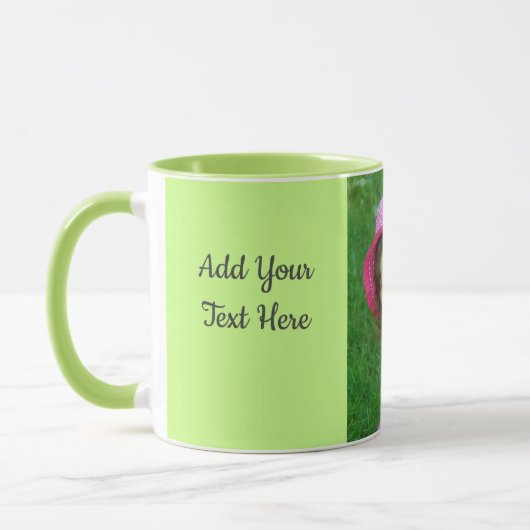 Aangepaste tekst aanpassen Kinder foto Koffie groe Mok (Links)