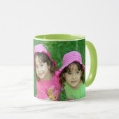 Aangepaste tekst aanpassen Kinder foto Koffie groe Mok (Voorkant rechts)