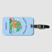 Aangepaste tekst Aarde met dieren Bagagelabel (Voorkant (horizontaal))