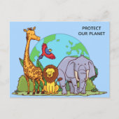 Aangepaste tekst Aarde met dieren Briefkaart (Voorkant)