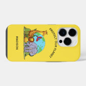 Aangepaste tekst Aarde met dieren iPhone Hoesje (Achterkant horizontaal)