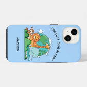 Aangepaste tekst Aarde met dieren iPhone Hoesje (Achterkant horizontaal)