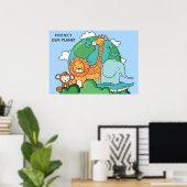 Aangepaste tekst Aarde met dieren Poster (Thuiskantoor)