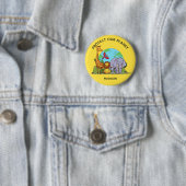 Aangepaste tekst Aarde met dieren Ronde Button 5,7 Cm (In situ)