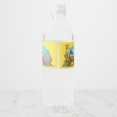 Aangepaste tekst Aarde met dieren Waterfles Etiket (Achterkant)