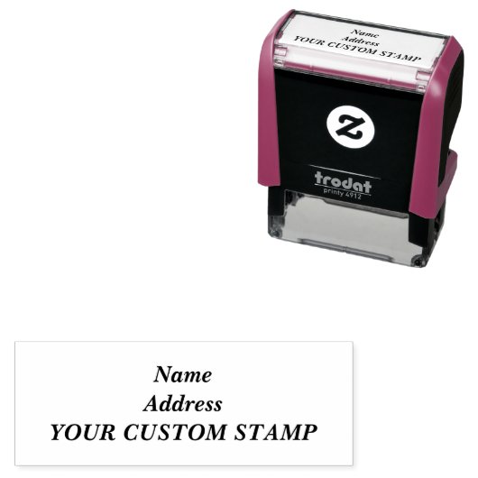 Aangepaste tekst/adres  zelfinktende stempel (In situ)