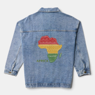 Aangepaste tekst Afrika Denim Jacket