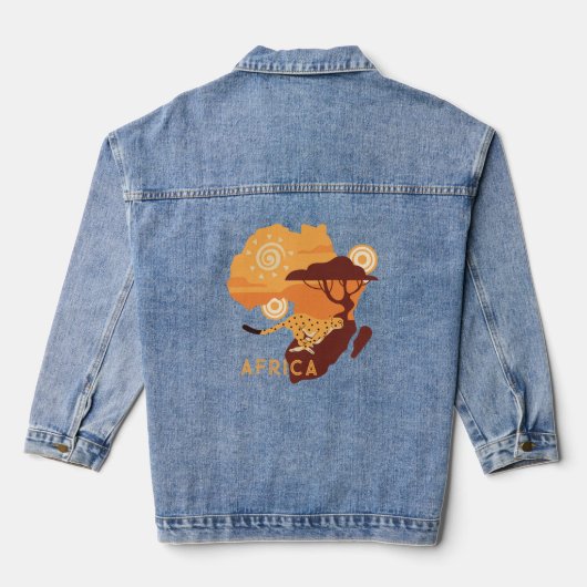 Aangepaste tekst Afrika Denim Jacket (Achterkant)