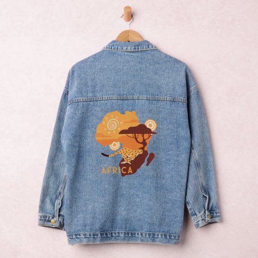 Aangepaste tekst Afrika Denim Jacket (Hangar)