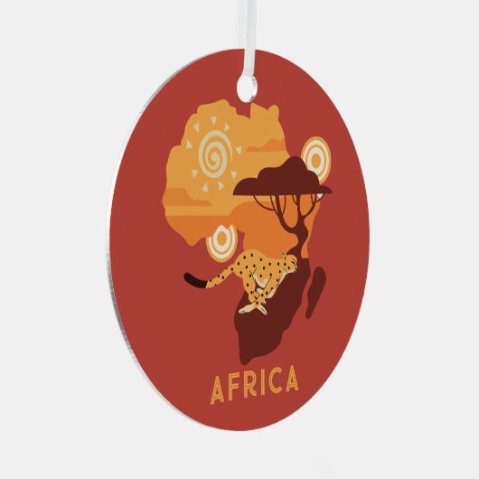 Aangepaste tekst Afrika Metalen Ornament (Voorkant Rechts)