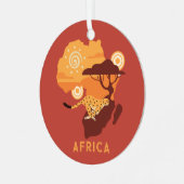 Aangepaste tekst Afrika Metalen Ornament (Voorkant links)