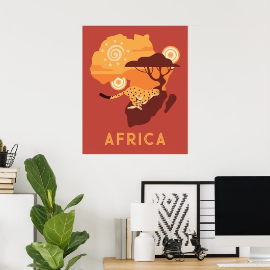 Aangepaste tekst Afrika Poster (Thuiskantoor)