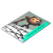 AANGEPASTE TEKST - Ai Afbeelding - Leuk Robot Noti Notitieboek (Linkerzijde)