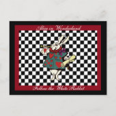 Aangepaste tekst Alice in Wonderland Witte Konijn  Briefkaart (Voorkant)