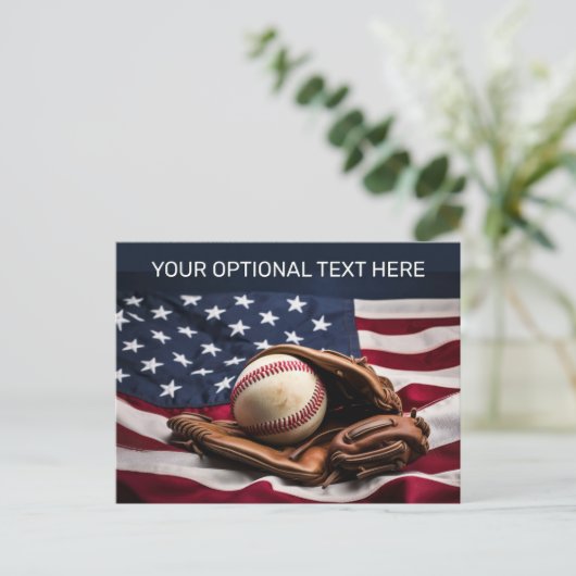 Aangepaste tekst American Baseball Briefkaart (Staand voorkant)