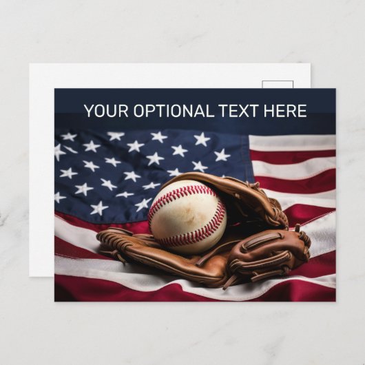 Aangepaste tekst American Baseball Briefkaart (Voorkant / Achterkant)
