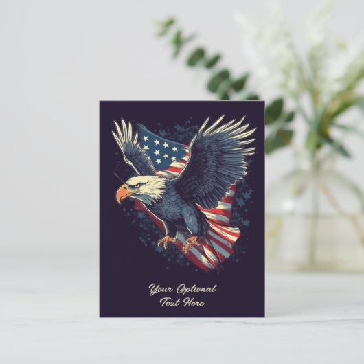 Aangepaste tekst American Eagle Briefkaart (Staand voorkant)