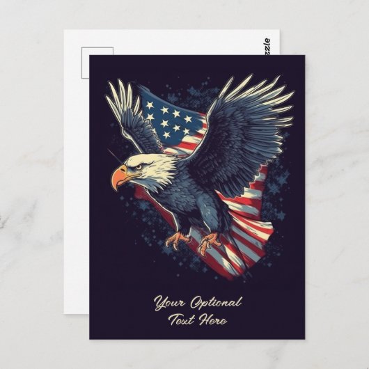 Aangepaste tekst American Eagle Briefkaart (Voorkant / Achterkant)