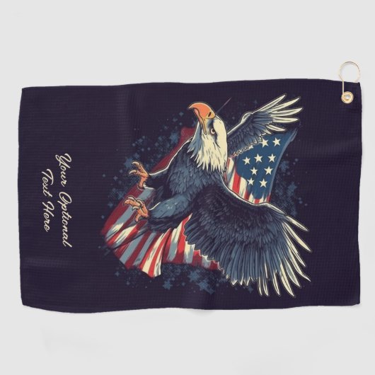 Aangepaste tekst American Eagle Golfhanddoek (Horizontaal)