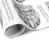 Aangepaste tekst "American Motocycles" inpakpapier (Rol Hoek)