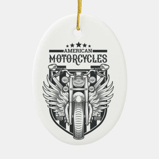 Aangepaste tekst "American Motocycles" ornament (Voorkant)