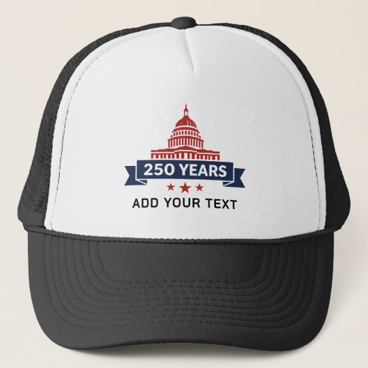 Aangepaste tekst Amerika 250 Witte Huis Lijntekeni Trucker Pet (Voorkant)