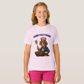 Aangepaste tekst Amerikaanse BBQ Pup Grillen T-shirt (Voorkant volledig)