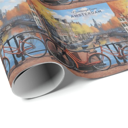 Aangepaste tekst Amsterdam Cadeaupapier (Rol Hoek)
