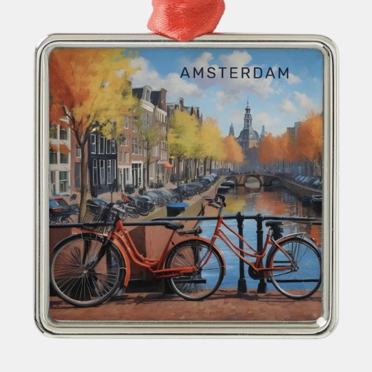 Aangepaste tekst Amsterdam Metalen Ornament (Voorkant)