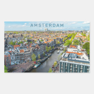 Aangepaste tekst Amsterdam Rechthoekige Sticker