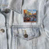 Aangepaste tekst Amsterdam Vierkante Button 5,1 Cm (In situ)