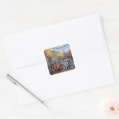 Aangepaste tekst Amsterdam Vierkante Sticker (Envelop)