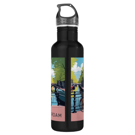 Aangepaste tekst Amsterdam Waterfles (Achterkant)