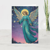 Aangepaste tekst Angel Christmas Kaart (Voorkant)