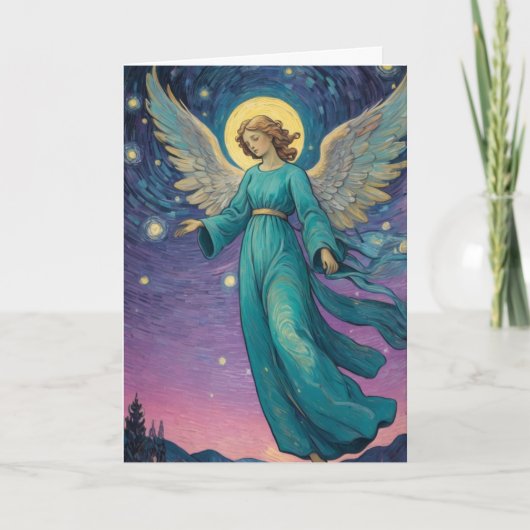 Aangepaste tekst Angel Christmas Kaart (Voorkant)