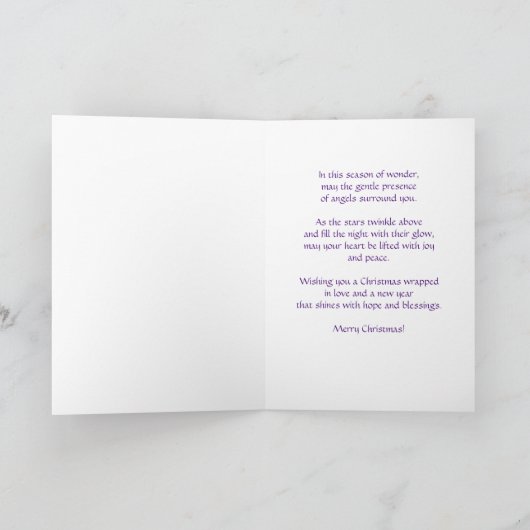 Aangepaste tekst Angel Christmas Kaart (Binnen)