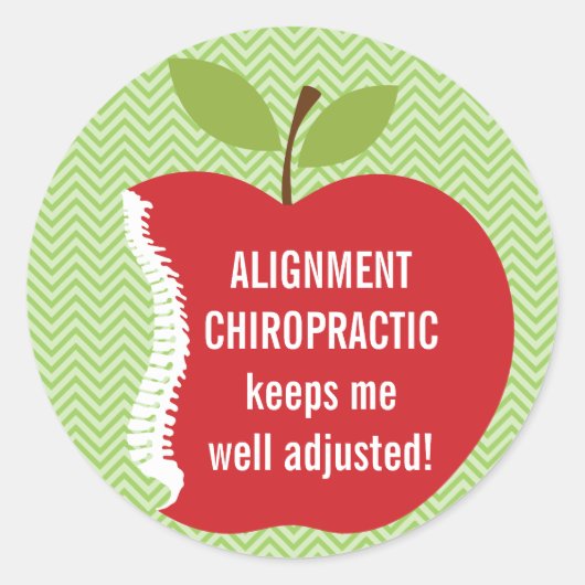 Aangepaste tekst (Apple) Chiropractie Stickers (Voorkant)