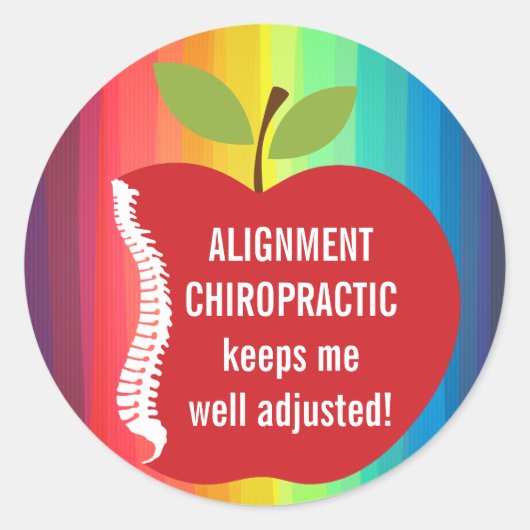Aangepaste tekst (Apple) Chiropractie Stickers (Voorkant)