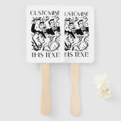 Aangepaste tekst Art Deco Cocktail Party Handwaaier (Voorkant en achterkant)