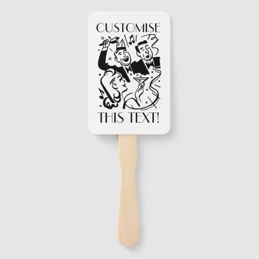 Aangepaste tekst  Art Deco Cocktail Party Handwaaier (Achterkant)