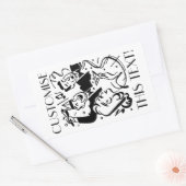 Aangepaste tekst Art Deco Cocktailparty Rechthoekige Sticker (Envelop)