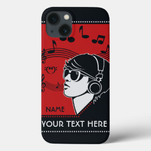 Aangepaste tekst Art Deco Music-hoesjes iPhone 13 Hoesje