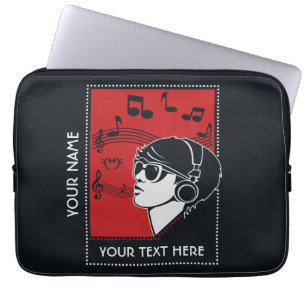Aangepaste tekst Art Deco Music-laptophoezen Laptop Sleeve